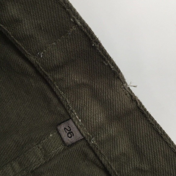 Carmar Denim Beatrice Zip Front Skirt Size 26 Olive Green Distressed Mini S - Picture 6 of 8